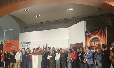 Lydia Bosch, Fernando Tejero, Carlos Sobera y Miguel Ángel Muñoz, en el Festival de Mérida