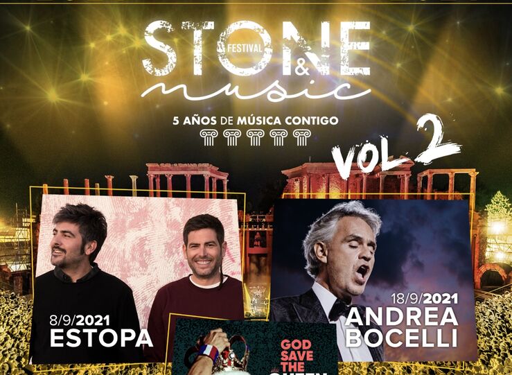 Andrea Bocelli Estopa y Perales aplazan a 2021 sus conciertos del Stone  Music Mrida 