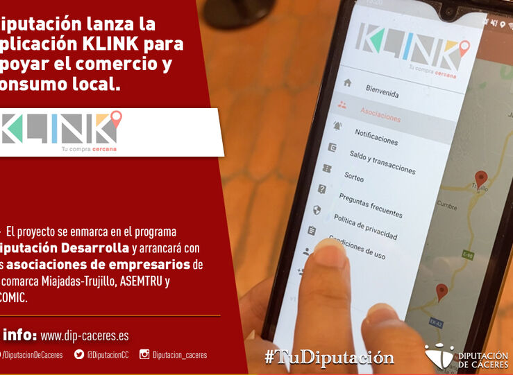 La Diputacin de Cceres lanza la aplicacin KLINK para apoyar el comercio y consumo local