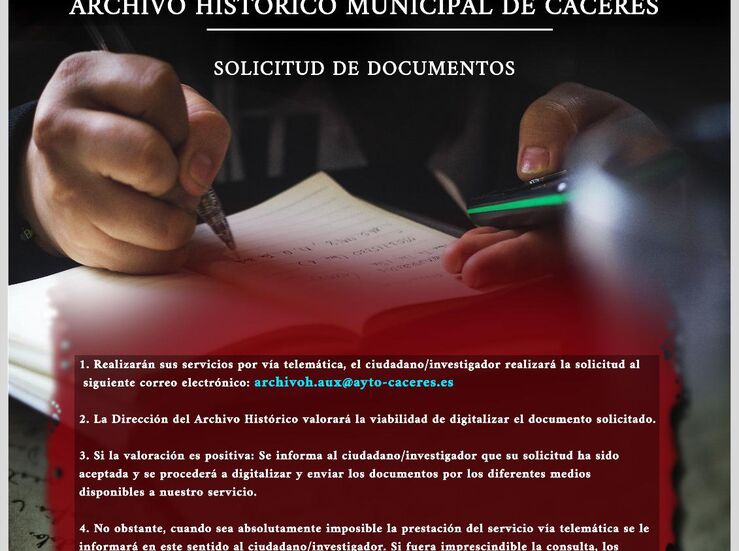 Archivo Histrico Municipal de Cceres facilita consulta de documentos por va telemtica