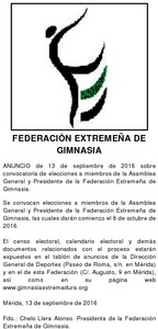 FEDERACIÓN EXTREMEÑA DE GIMNASIA FEDERACIÓN EXTREMEÑA DE GIMNASIA