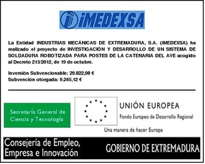 INDUSTRIAS MECÁNICAS DE EXTREMADURA, S.A. (IMEDEXSA) INDUSTRIAS MECÁNICAS DE EXTREMADURA, S.A. (IMEDEXSA)