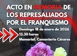 El PSOE de Cceres organiza este domingo un homenaje a los represaliados de la dictadura