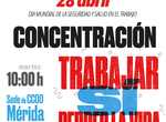 CCOO se concentrar en Mrida por el Da de la Seguridad y la Salud en el Trabajo
