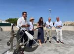 Parque Prncipe de Cceres suma a su museo abierto nueva escultura de dos relojes de sol