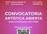 ltimos das para presentar propuestas artsticas a XI Muestra Ibrica Artes Escnicas