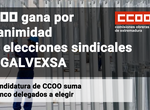 CCOO gana por unanimidad las elecciones sindicales en Galvexsa