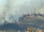 Evacan Grimaldo por un incendio forestal provocado por camin ardiendo en la A66