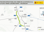 Licitada rehabilitacin del firme en 18 kilmetros A66 entre Cceres Norte y Valdesalor