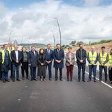 scar Puente visita junto con Osuna el desdoblamiento de la N630 a su paso por Mrida