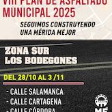 VIII Plan de Asfaltado del Ayuntamiento de Mrida arranca este mircoles en Los Bodegones