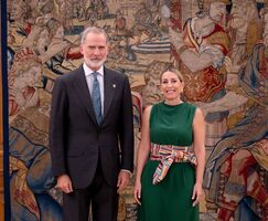 El Rey recibe en Zarzuela a Guardiola tras su reeleccin como presidenta de Extremadura