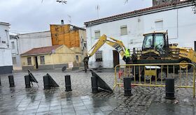 Comienzan obras en la calle Garca de Galarza de Coria donde se eliminan aparcamientos