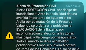 Desalojadas La Bazana y Valuengo por una posible avenida importante de agua del ro Ardila