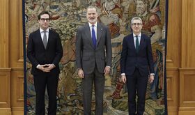 Carlos Cuerpo promete sus cargos como vicepresidente primero del Gobierno ante Felipe VI 