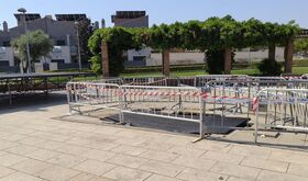 Fuente de los chorros de Casa Plata en Cceres vuelve a sufrir un socavn por un vehculo