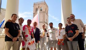 Carlos Daz Ral Zapata Fabiola Prieto y Rubn Tanco recibidos en Ayuntamiento Badajoz