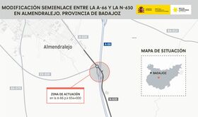 Aprobado por 53M proyecto para transformar semienlace entre A66 y N630 en Almendralejo