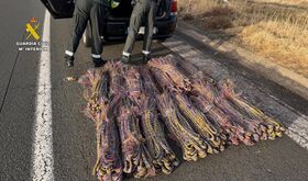 Dos detenidos cuando circulaban con 600 kilos de cobre robado en Hinojal