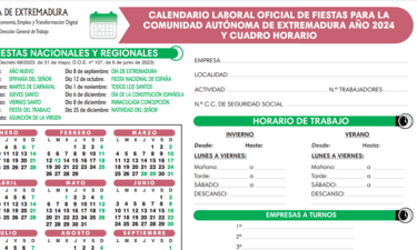 La Junta ya tiene disponible calendario laboral oficial 2024 de las fiestas de Extremadura