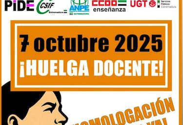 Más de 16.000 docentes extremeños están llamados este martes a la huelga