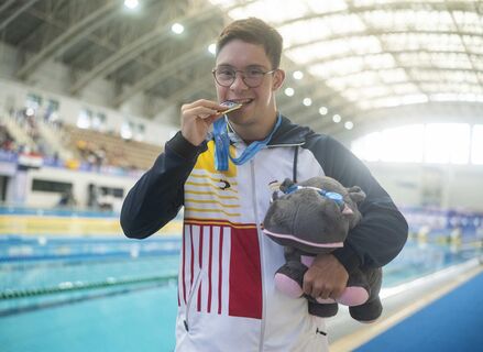 Guillermo Gracia 27 veces campen del mundo de natacin adaptada Premio Picota de Jerte