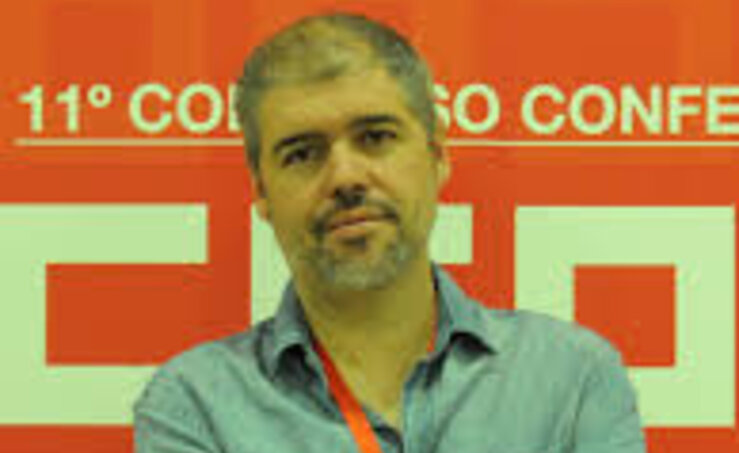 Unai Sordo participa maana  en una asamblea de delegados de CCOO 