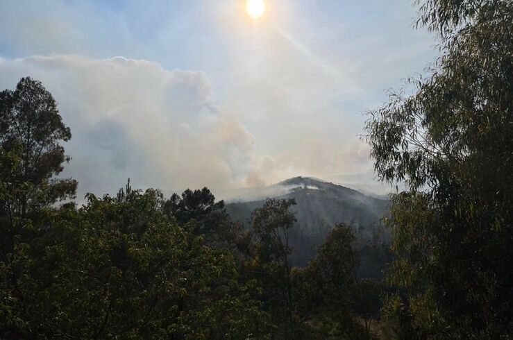 275 personas en la extincin del incendio de Hurdes y Gata que sigue fuera de control