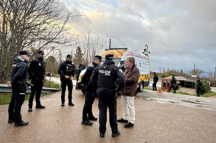 Badajoz sigue "pendiente" del río Gévora que amenaza con provocar el corte de la N-523