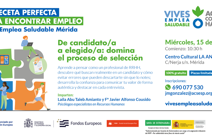 El programa Vives Emplea Saludable ofrece en Mérida un taller práctico y gratuito