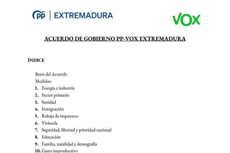 PP y Vox acuerdan el rechazo al reparto de 