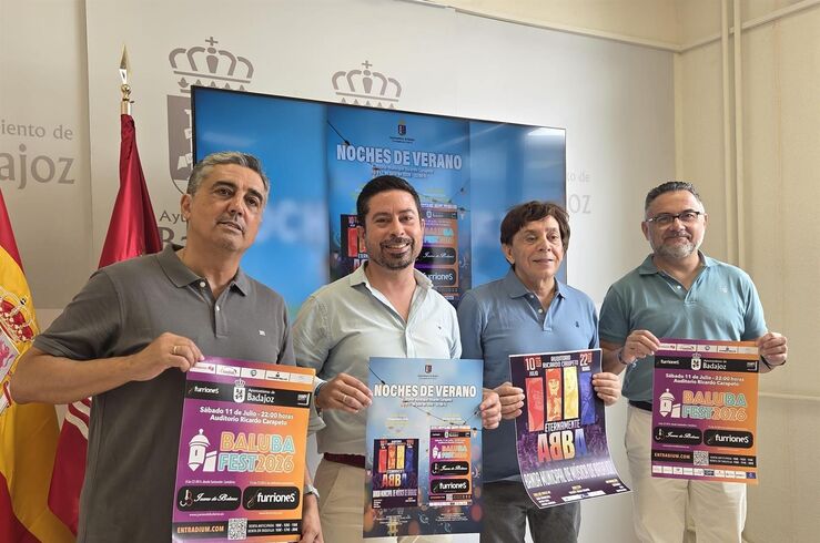 Concierto Banda Municipal con temas de ABBA y el Baluba Fest en Noches de Verano Badajoz