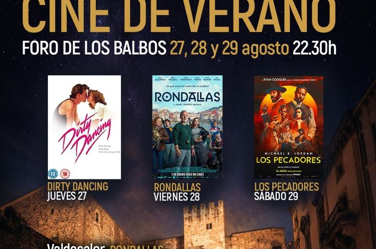 El cine de verano llega al Foro de los Balbos y a dos pedanías de Cáceres 