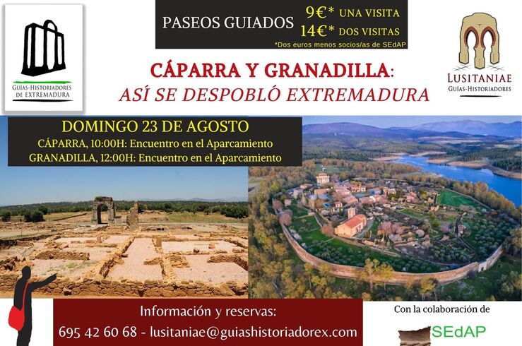 Organizan paseos guiados a Cáparra y Granadilla para reflexionar sobre la despoblación