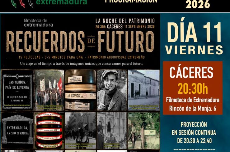 Filmoteca Extremadura recupera más de un siglo de memoria audiovisual en Noche Patrimonio