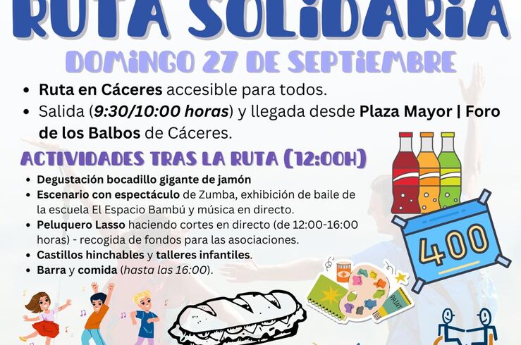 Cáceres acogerá el 27 de septiembre una gran Ruta Solidaria por la inclusión