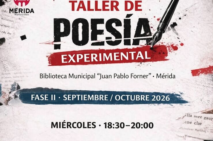 Biblioteca Municipal 'Juan Pablo Forner' de Mérida retoma el Taller de Poesía Experimental
