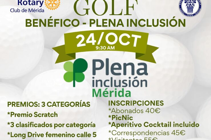 Rotary Mérida recupera su Torneo Benéfico de Golf para apoyar la labor de Plena Inclusión