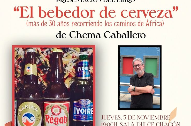 Chema Caballero presenta 'El bebedor de cerveza' en la Biblioteca Municipal de Mérida