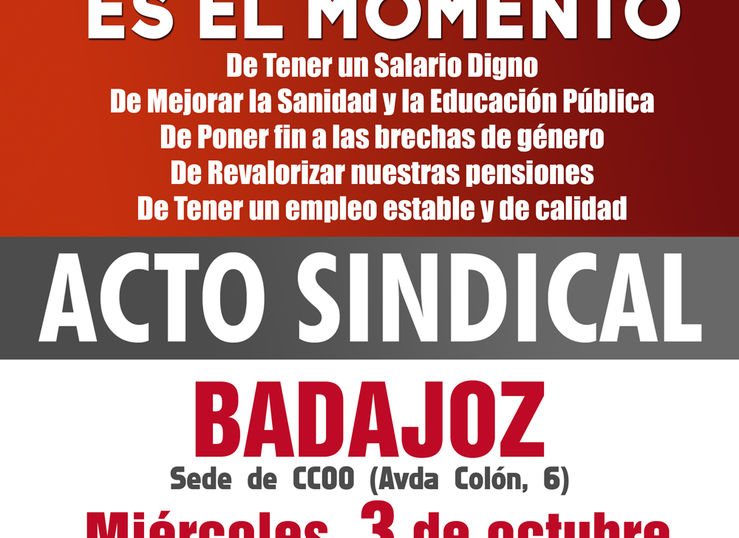 Unai Sordo y Encarna Chachn asisten en Badajoz a asamblea sindical de delegados de CCOO