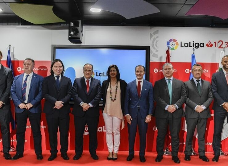 Rienda y Tebas apadrinan la bienvenida a los ascendidos a LaLiga Santander y Liga 123