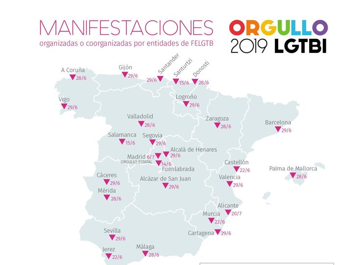 Mrida y Cceres entre ciudades que se manifestarn en junio y julio por derechos LGTB