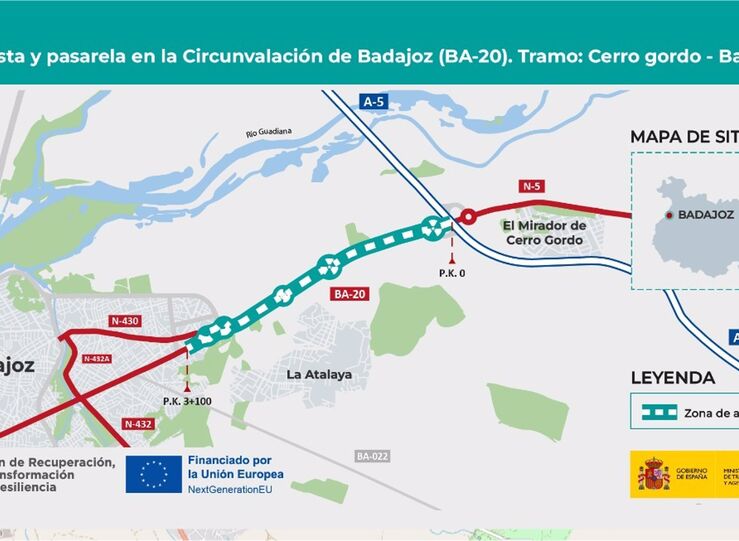 Transportes har va peatonal y ciclista para unir Cerro Gordo con ncleo urbano Badajoz