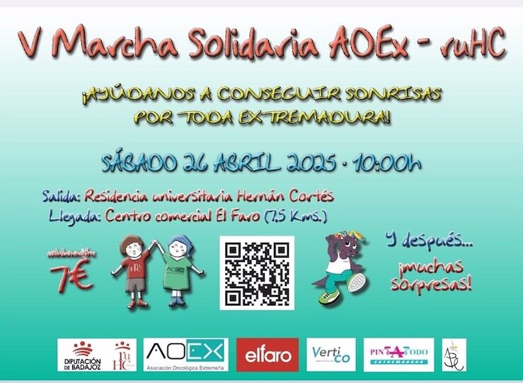 La V Marcha Solidaria de AOEx recaudar fondos para proyecto de oncologa infantil