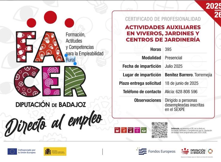  Diputacin de Badajoz inaugura 1 accin formativa Proyecto FACER de empleabilidad rural