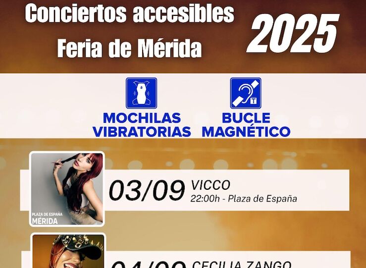 Conciertos de la Feria de Mrida sern accesibles con bucle magntico y mochila vibratoria