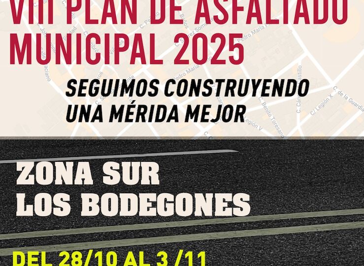 VIII Plan de Asfaltado del Ayuntamiento de Mrida arranca este mircoles en Los Bodegones