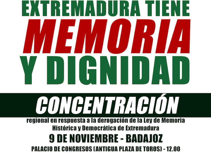 Convocan una protesta el 9 de noviembre en Badajoz contra la Ley de Concordia de PP y Vox