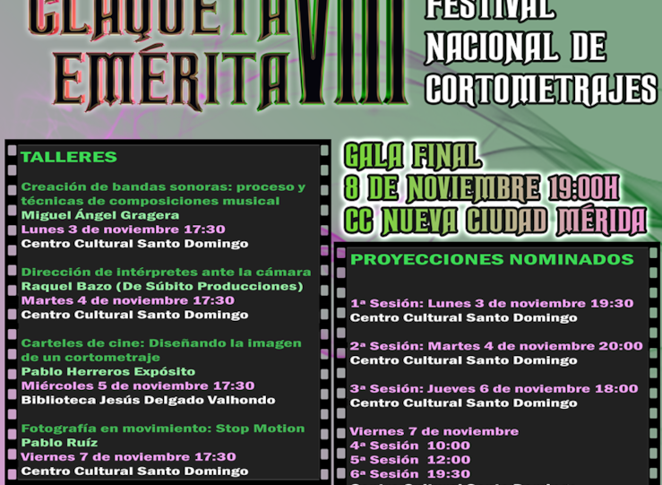 El Festival de Cortos Claqueta Emrita entra en su recta final en Mrida