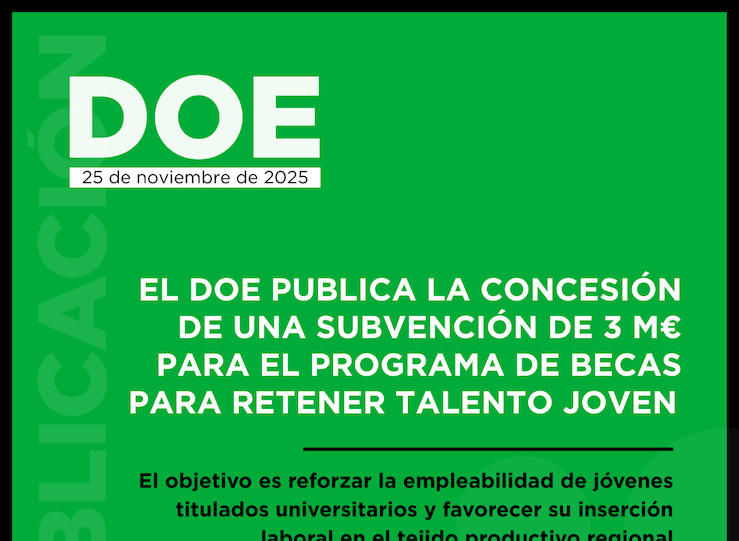 UEx recibir 3 millones de la Junta para financiar 370 becas para la Retencin del Talento